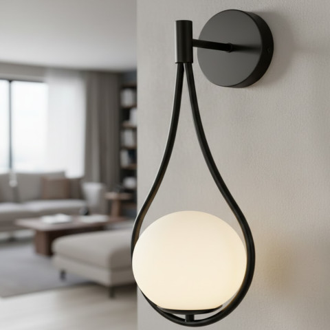 Kinkiet ścienny DROP, 45 cm - czarny, do wnętrz mieszkalnych i komercyjnych Step into Design ST-F079 black