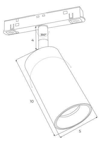 Zuma Line 10052 REFLEKTOR MAGNETYCZNY DALI 12W CCT DT8 CZARNY