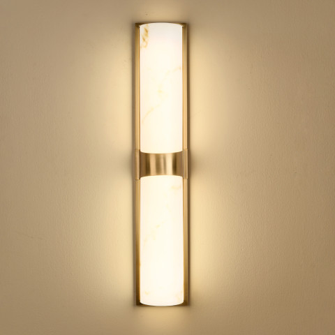 Lampa ścienna MURO LED 66 cm - biały alabaster, złote detale Step into Design ST-3426-AGB-CE