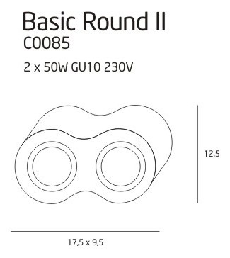 MAXLIGHT C0085 LAMPA SUFITOWA BASIC ROUND BIAŁA PODWÓJNA 2