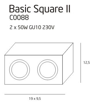 MAXLIGHT C0088 LAMPA SUFITOWA BASIC SQUARE BIAŁA PODWÓJNA 2