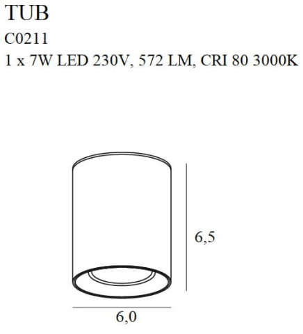 MAXLIGHT C0211 LAMPA SUFITOWA TUB OKRĄGŁY CZARNY + PIERŚCIEŃ OZDOBNY ZŁOTY RC0155/C0156 GOLD 2