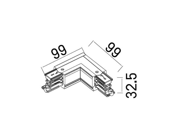 MAXLIGHT MHT1-L/R-WH TRACK ŁĄCZNIK L" prawy biały" 2