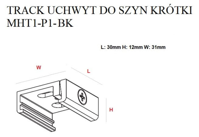MAXLIGHT MHT1-P1-BK TRACK UCHWYT DO SZYN KRÓTKI CZARNY 2