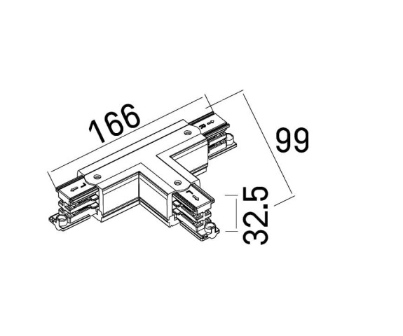 MAXLIGHT MHT1-T/R-BK TRACK ŁĄCZNIK T" prawy czarny" 2