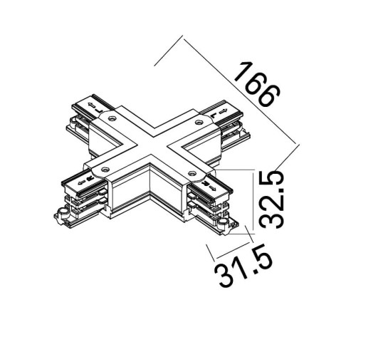 MAXLIGHT MHT1-X-WH TRACK ŁĄCZNIK X" biały" 2