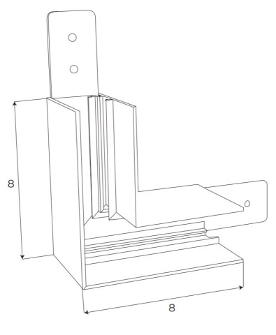 MAXLIGHT MT0003. Kątownik 90°. głęboki. Montaż na sufit lub ścianę. Do szyn MT0001, MT0002 2