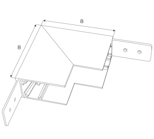 MAXLIGHT MT0022. Kątownik głęboki ściana/sufit. Do szyn MT0018, MT0019 2