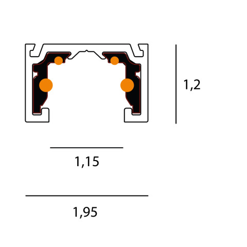 MAXLIGHT NT0006 Szynoprzewód MICRO11 czarny natynkowy 1mb + zaślepki zakończenia szyny w komplecie