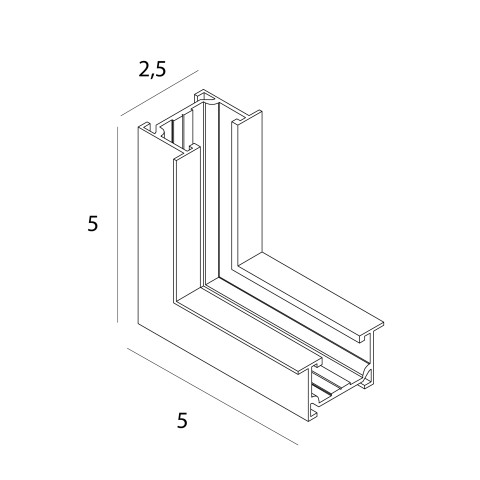 MAXLIGHT NT0014. Kątownik ściana/sufit. Do szyn NT0011, NT0012- MICRO11  czarny 2