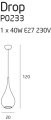 MAXLIGHT P0233 LAMPA WISZĄCA DROP CZARNA