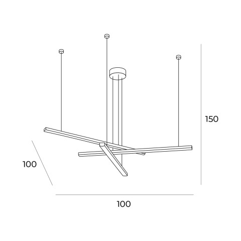 MAXLIGHT P0474D LAMPA WISZĄCA TRIO 3 ZŁOTO SZCZOTKOWANE