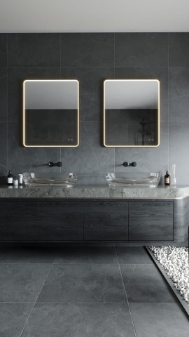 MAXLIGHT W0384 MIRROR PROSTOKĄT 76x91cm CZARNE LUSTRO PODŚWIETLANE