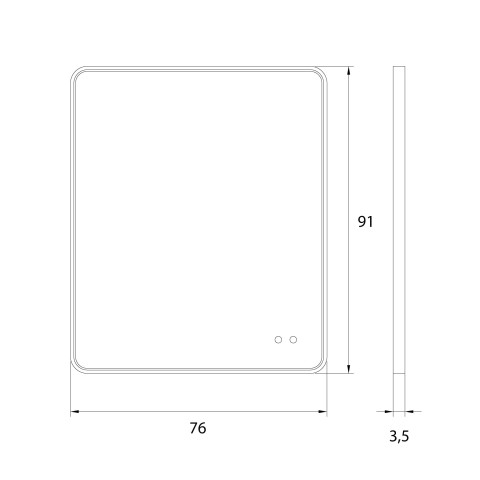 MAXLIGHT W0384 MIRROR PROSTOKĄT 76x91cm CZARNE LUSTRO PODŚWIETLANE