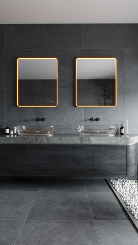 MAXLIGHT W0385 MIRROR PROSTOKĄT 76x91cm BRĄZOWE LUSTRO PODŚWIETLANE