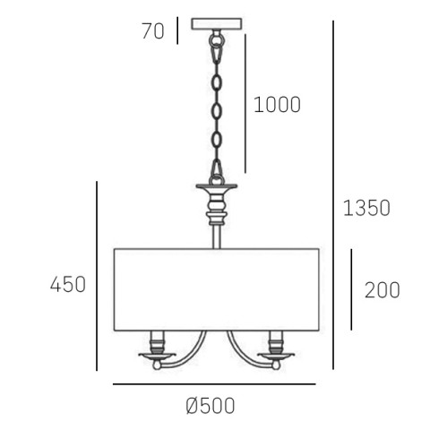 Lampa wisząca ABU DHABI P05697CH-BK CosmoLight kolor Srebrny