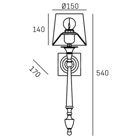 Kinkiet AUSTIN W01296BK-WH CosmoLight kolor Czarny