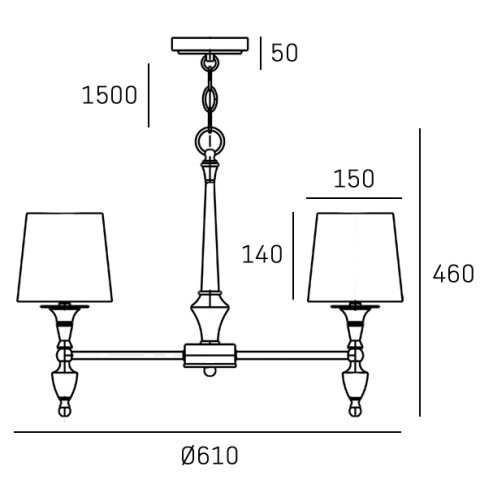 Lampa wisząca AUSTIN P04142AU-WH CosmoLight kolor Złoty błyszczący