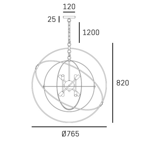 Lampa wisząca ROXBURY P08593AU CosmoLight kolor Złoty błyszczący, Czarny