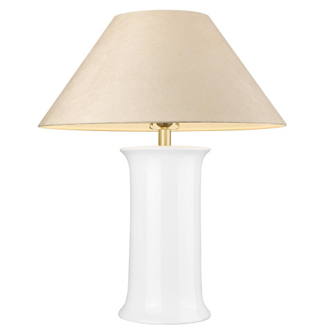 Lampa stołowa MONROE T01869BR-WH CosmoLight kolor Biały, Mosiądz