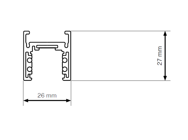 ST MULTITRACK ( SZYNOPRZEWÓD ) natynkowy 1m czarny Aqform MTT31B-02 Szynoprzewód 48V Multitrack