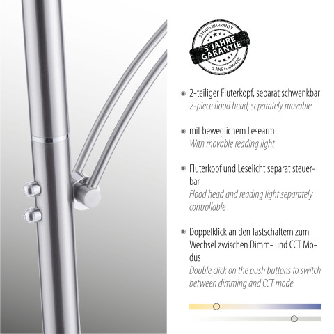 Zuma Line 673-55 ARTUR LAMPA PODŁOGOWA STALOWY