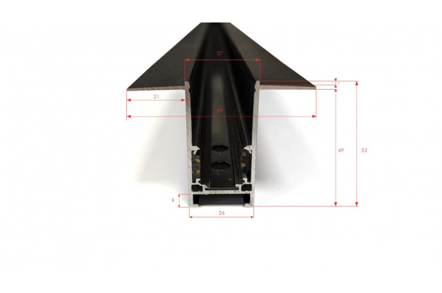 ALFA TRACK MAGNETIC52 2m GIPS1 + 2x END CAP BK Azzardo AZ4865 Szynoprzewód BLACK 2