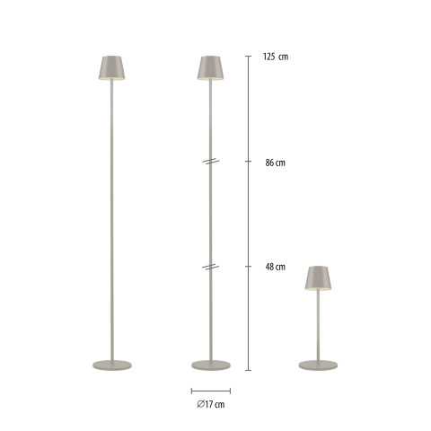 Zuma Line 19252-40 EURIA LAMPA PODŁOGOWA/ZEWNĘTRZNA JASNOSZARY