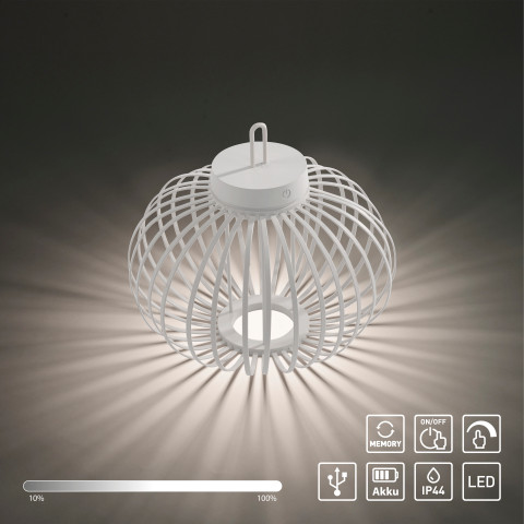 Zuma Line 19304-16 AKUBA LAMPA STOŁOWA/ZEWNĘTRZNA BEZPRZEWODOWA BIAŁY