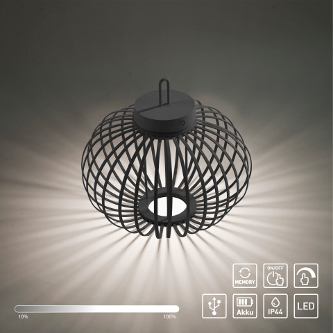 Zuma Line 19304-18 AKUBA LAMPA STOŁOWA/ZEWNĘTRZNA BEZPRZEWODOWA CZARNY