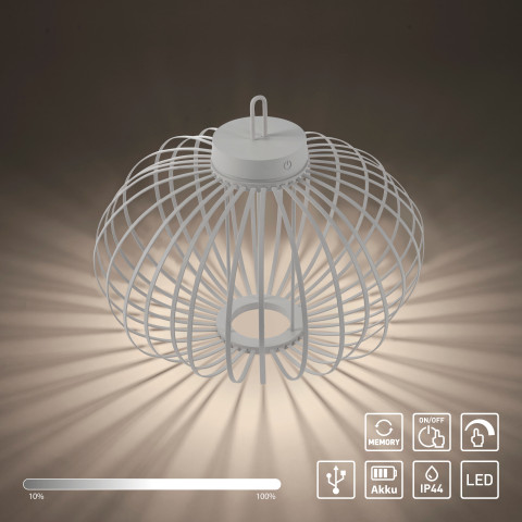 Zuma Line 19305-16 AKUBA LAMPA STOŁOWA/ZEWNĘTRZNA BEZPRZEWODOWA BIAŁY