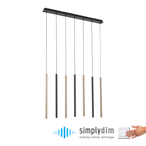Zuma Line 2117-18 FLUTE LAMPA WISZĄCA MATOWY MOSIĄDZ/CZARNY 2