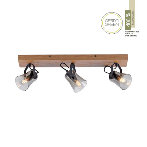 Zuma Line 11449-79 GREEN LANGSTRÖM LAMPA SUFITOWA CZARNY/DREWNO 2