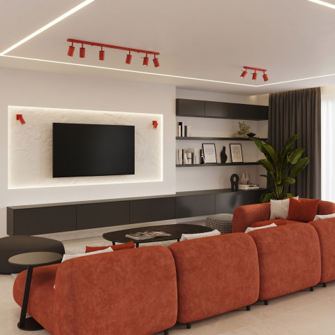Plafon RING 4L czerwony Sollux Lighting SL.2193