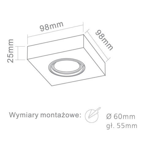 Arni chrom -  Oprawa wpuszczana Orlicki Design 2
