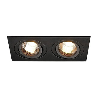 NEW TRIA II GU10 wbudowana, prostokątna, czarny mat, max. 2x 50W, - Oprawa wpuszczana Spotline 113492