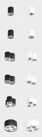 NEOS 1 biała WHITE / CHROM - Lampa sufitowa  Plafon Azzardo FH31431B jak Nero Pillar 2