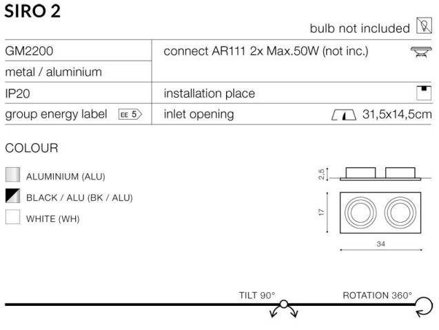 SIRO 2 ALUMINIUM GM2200 ALU - oprawa wpuszczana Azzardo 2