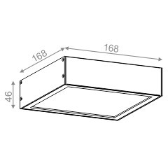 SLIMMER 17 LED hermetic L natynkowy 40174 - Plafon IP54 Lampa sufitowa kwadratowa o podwyższonej szczelności  2