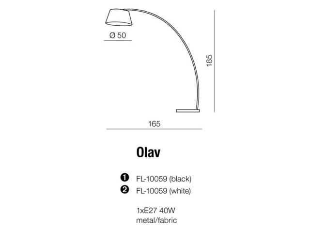 Lampa podłogowa OLAV FL-10059 BK - Lampa podłogowa  Azzardo
