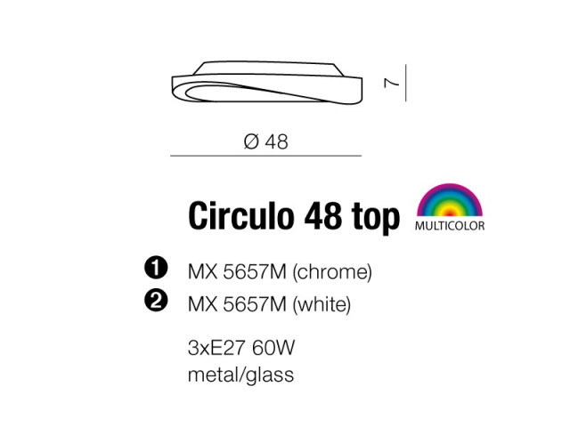 Plafon Circulo 48 Chrome MX5657M - Kinkiet Azzardo