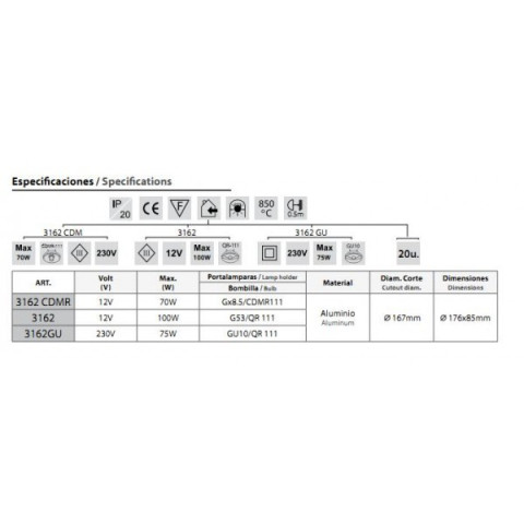 BPM 3162 12V oprawa wpuszczana