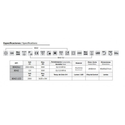 BPM 8042 12V oprawa wpuszczana
