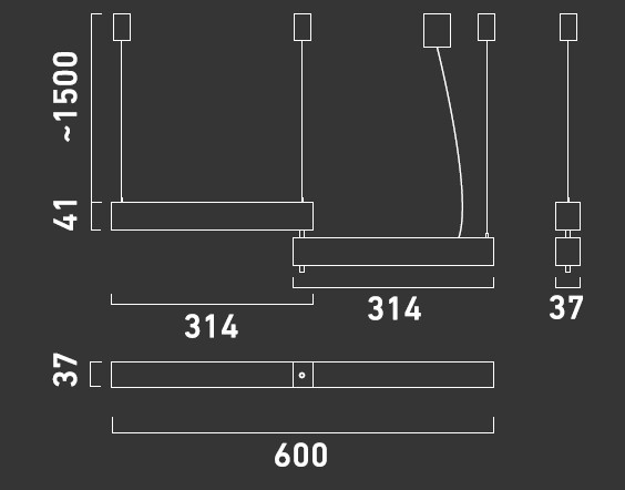Thiny Snake Z 60 W - Lampa wisząca LED 2700K Chors