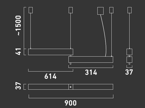 Thiny Snake Z 90 NW - Lampa wisząca LED 3000K Chors