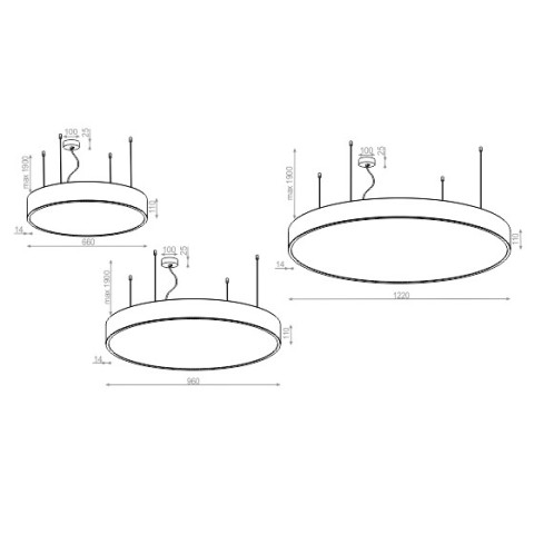 BIG SIZE next round 96 LED zwieszany Aqform - Lampa wisząca okrągła duża  2
