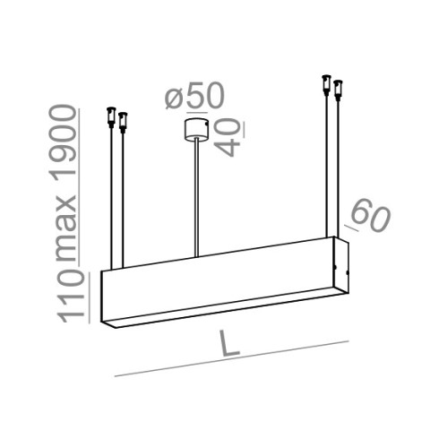 SET TRU up&down 57 LED zwieszany AQForm - Lampa wisząca prostokątna kwadratowa profil LED góra - dół 50184 2