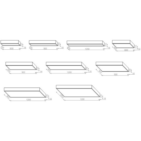BIG SIZE next square 30x120 LED natynkowy AQForm - Duży kwadratowy plafon LED 40251 2