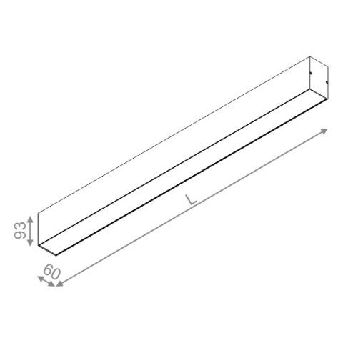 SET TRU 114 LED L natynkowy AQForm 45950 - Lampa sufitowa Plafon LED Profil Belka LED prosta forma 