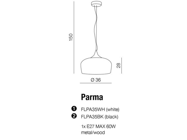 Lampa PARMA FLPA35WH WHITE - Lampa wisząca Azzardo